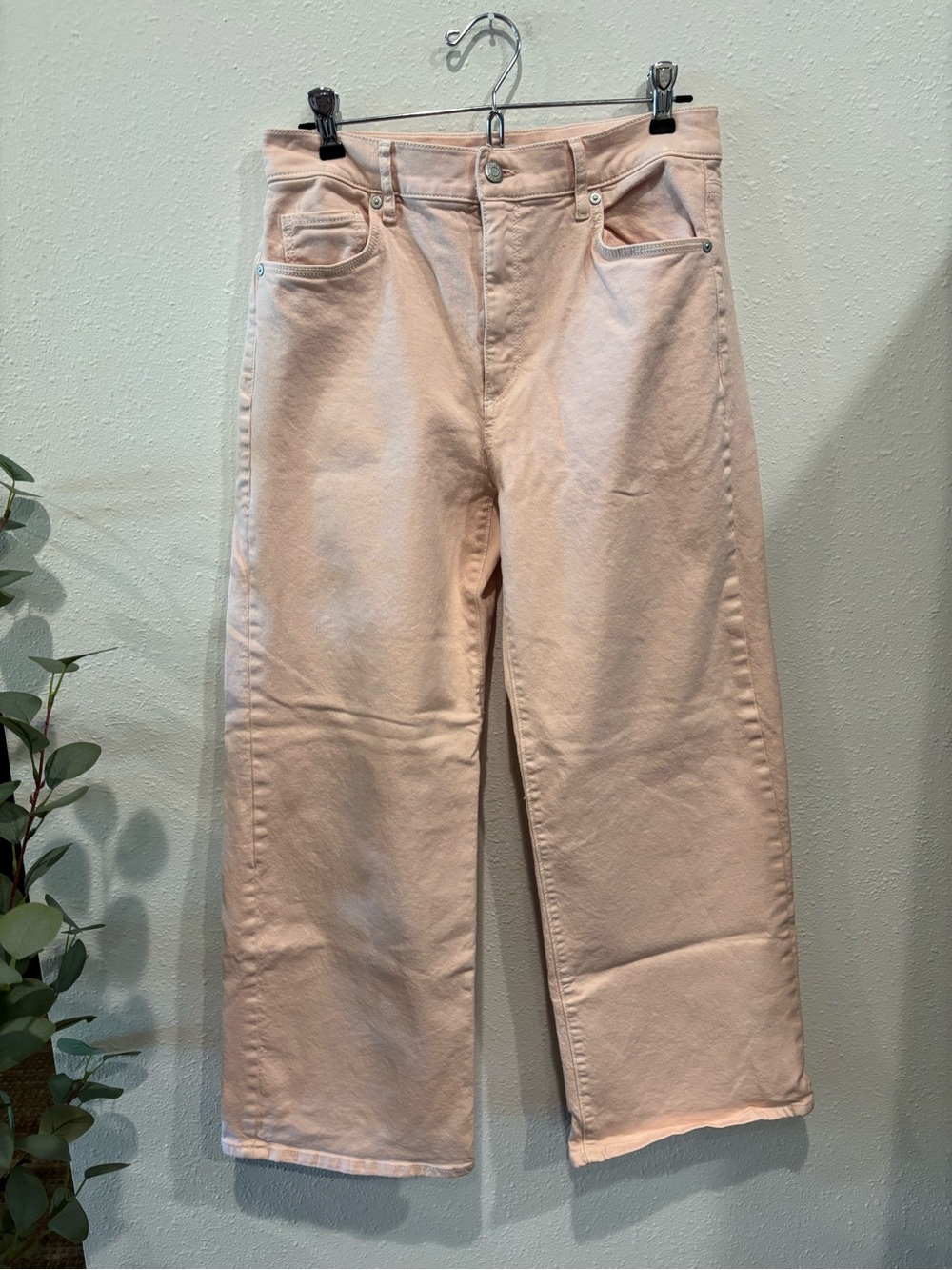 LOFT wide leg crop pale pink 4